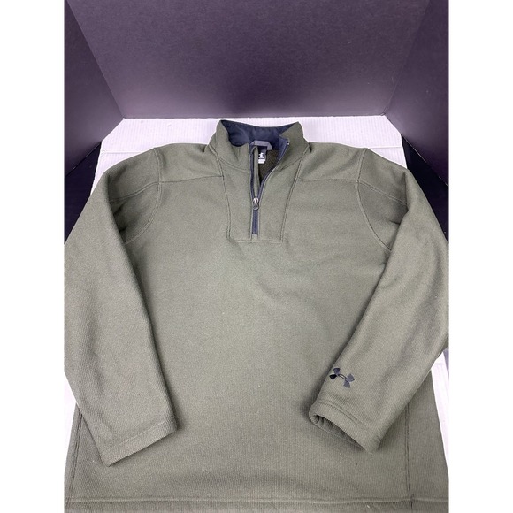 Under Armour Other - Under Armour Sweater Mens Medium Green Fleece 1/4 Zip Long Sleeve Hiking Camping